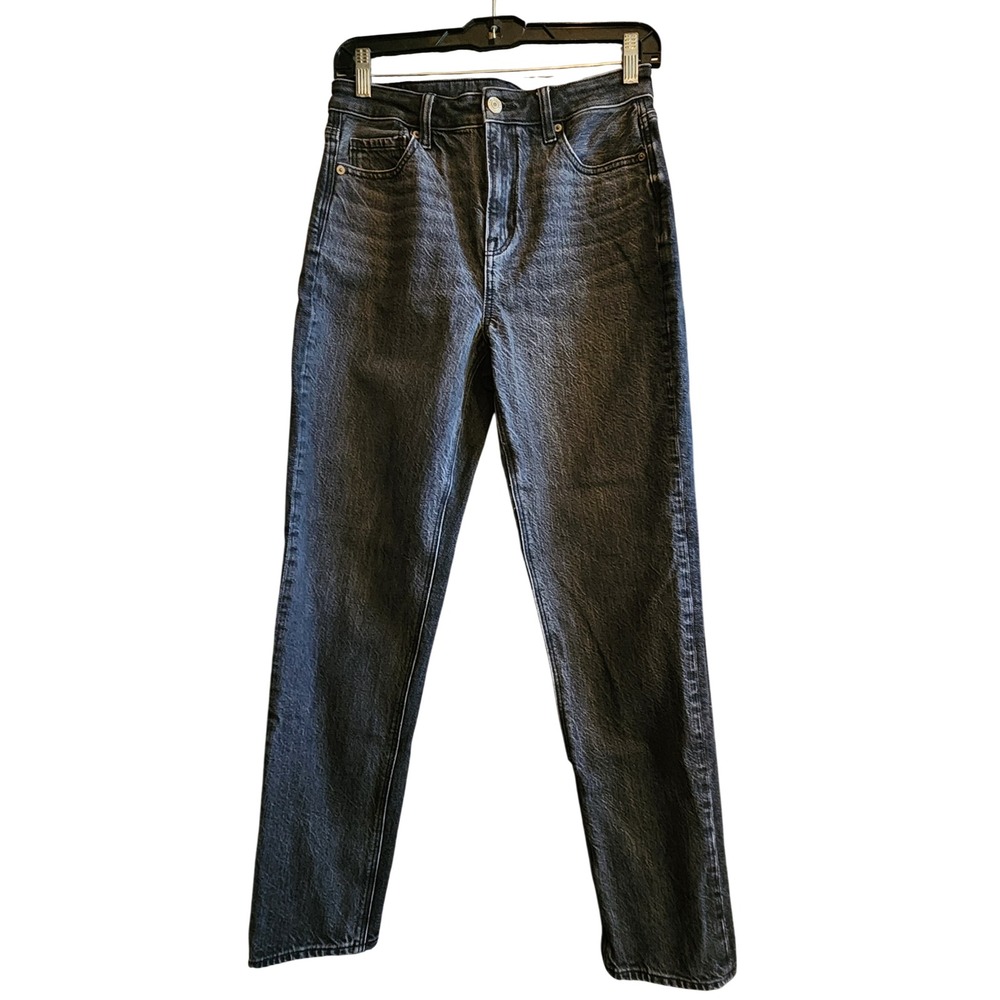 American Eagle Strigid Jeans Women 4 Dark Gray Excellent High Rise Straight Leg